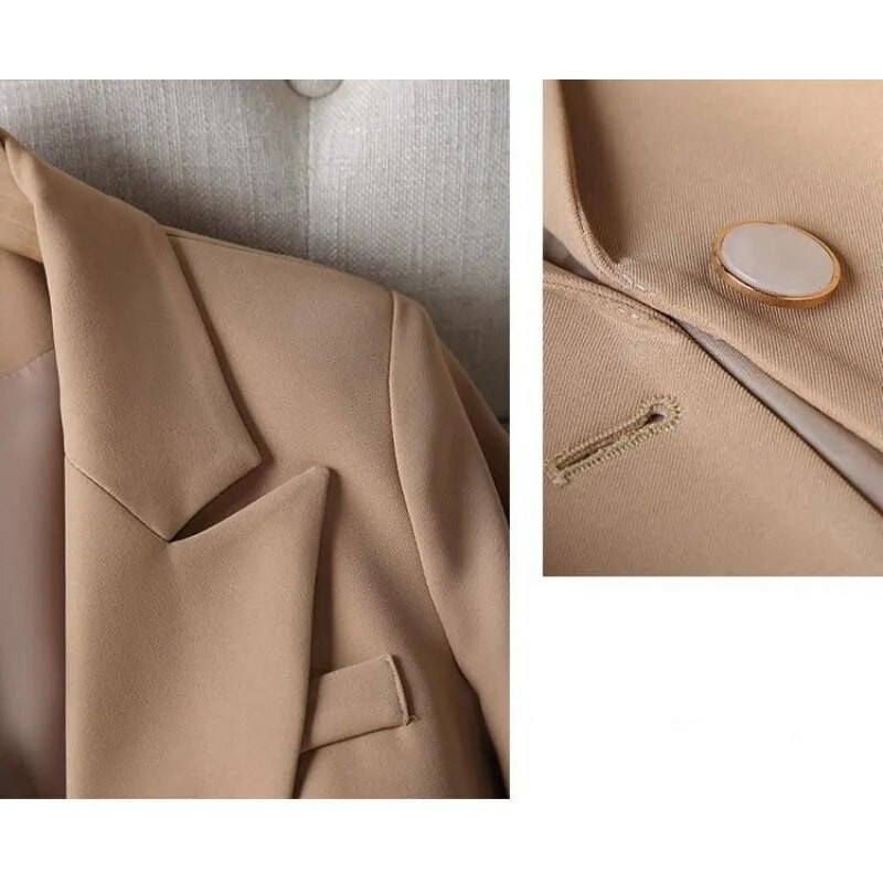 2023, novo usko odijelo, gornja jakna visoke kvalitete, crna kaki uredska ženska ženska poslovna radna odjeća, svečani kaput