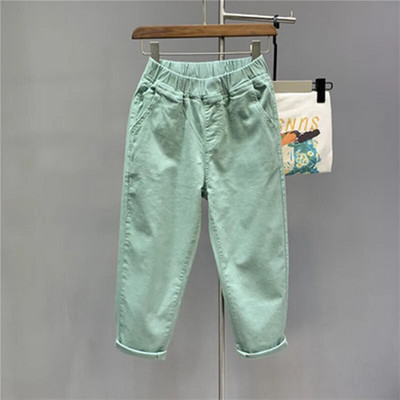 Χαριτωμένο, χρωματιστό, ψηλόμεσο φαρδύ τζιν, γυναικεία ανοιξιάτικη τσέπη, χαλαρό τζιν παντελόνι από χαρέμι 2023 Κορεατικά χιπ χοπ streetwear