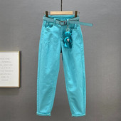 European Station Női farmernadrág 2023 tavaszi ősz új divat, magas derekú, sokoldalú laza pamut sztreccs farmer hárem nadrág