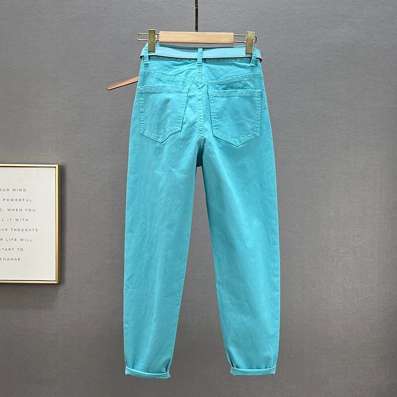 European Station Női farmernadrág 2023 tavaszi ősz új divat, magas derekú, sokoldalú laza pamut sztreccs farmer hárem nadrág