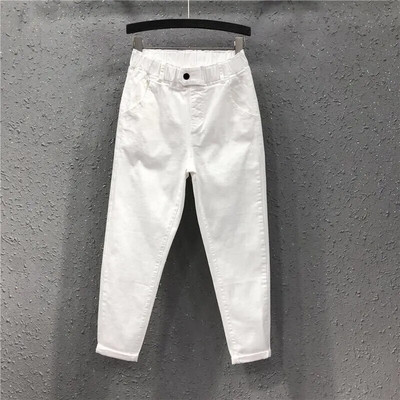 Sárga táskás, bokáig érő háremfarmer alkalmi elasztikus, magas derékú pantalones Basic egyenes farmer nadrág bő koreai vaqueros 2023