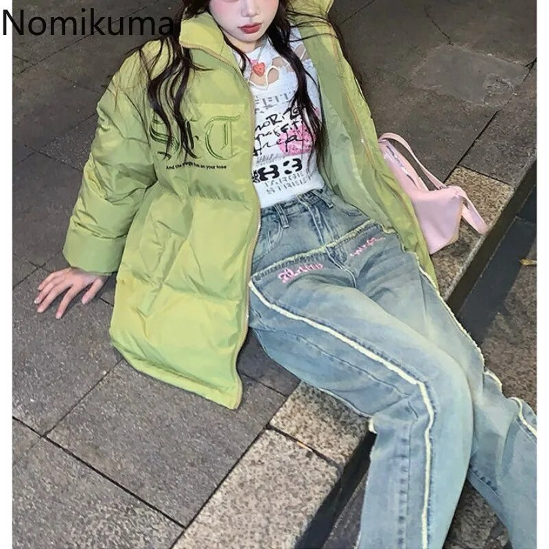 Vintažiniai džinsai, moteriški gatvės drabužiai korėjietiškos mados Y2k plačios kelnės, moteriškos „Pantalon“ moteriškos raidės, siuvinėjimas, laisvalaikio džinsinės kelnės