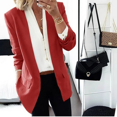 Jachetă de damă la modă, solidă, subțire, cu mânecă lungă, haină de costum largi, noua primăvară vară, jachete casual 2023, OL, costum de damă, Ropa Mujer