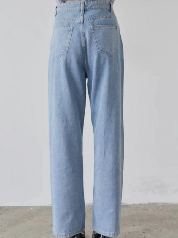 Pearls Patchwork Pantalones Mujer magas derekú női farmer nadrág laza alkalmi Ropa Mujer tavaszi dupla zsebek női ruhák