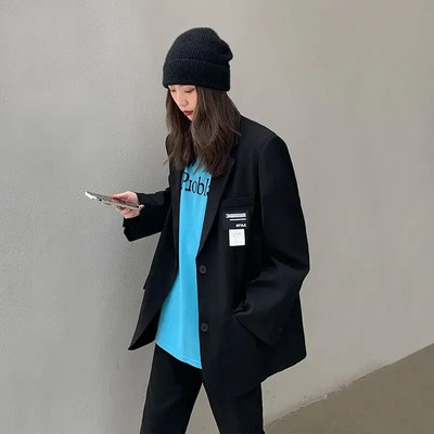 Tavaszi, őszi elegáns tervezésű, laza divat, Y2K nagyméretű blézer, női, alkalmi temperamentum, minden egyezik vintage Chaquetas Para Mujer