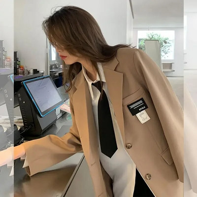 Tavaszi, őszi elegáns tervezésű, laza divat, Y2K nagyméretű blézer, női, alkalmi temperamentum, minden egyezik vintage Chaquetas Para Mujer