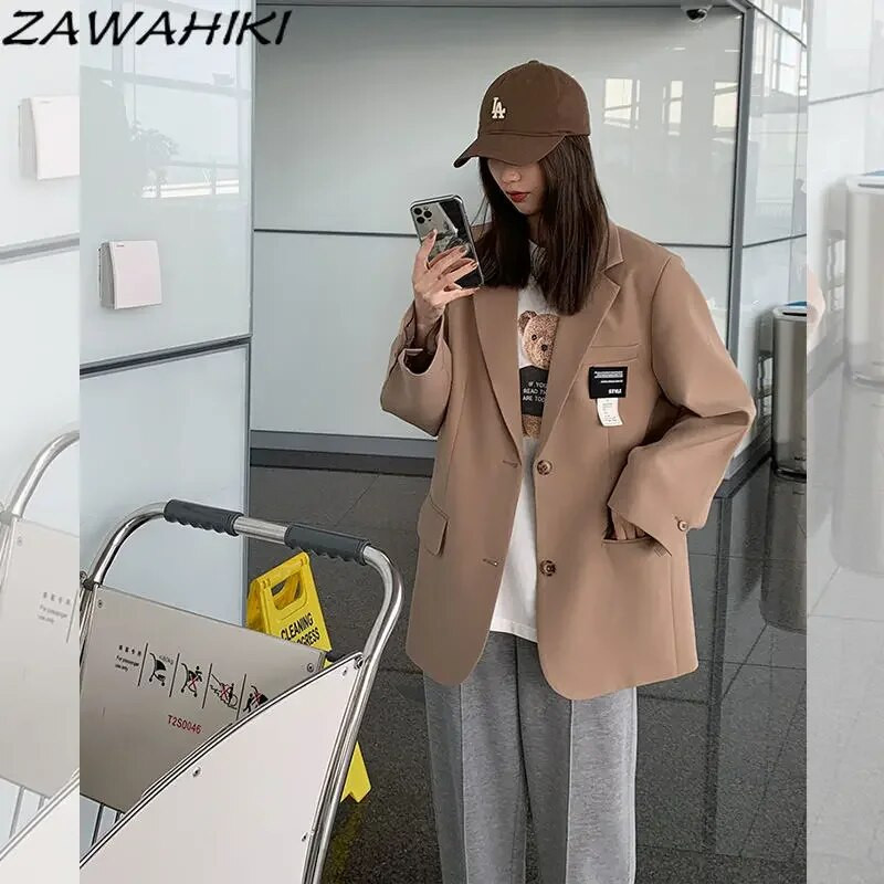 Tavaszi, őszi elegáns tervezésű, laza divat, Y2K nagyméretű blézer, női, alkalmi temperamentum, minden egyezik vintage Chaquetas Para Mujer
