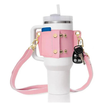 Remen za nošenje na ramenu s ručkom boce za vodu za Stanley boce od 30-40oz PU kožna ručka za čašu Dodatak za remen za bocu s vodom