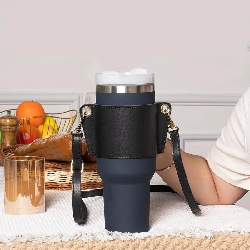 Vizes palack fogantyú vállpánt Stanley 30-40 oz palackokhoz PU bőr pohár fogantyú vizes palack heveder tartozék