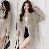Blazere pentru femei, temperament pur, la fel ca doamne, rezistente la soare, femei subțiri, respirabile, dulciuri calde de vară, Harajuku, ocazional, stil coreean popular