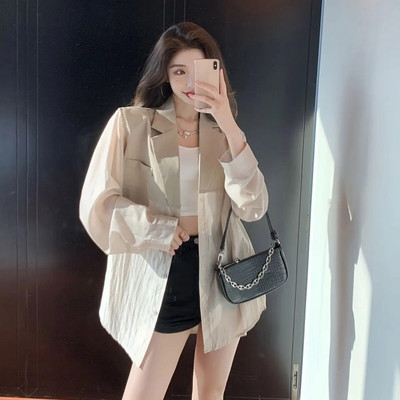 Blazere pentru femei, temperament pur, la fel ca doamne, rezistente la soare, femei subțiri, respirabile, dulciuri calde de vară, Harajuku, ocazional, stil coreean popular
