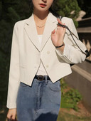 Blazere Femei Primăvară Nouă Birou Doamnă Lejer Temperament Decupat Solid Stil francez Tender Moda Chic Casual Ulzzang