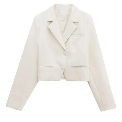 Blazere Femei Primăvară Nouă Birou Doamnă Lejer Temperament Decupat Solid Stil francez Tender Moda Chic Casual Ulzzang