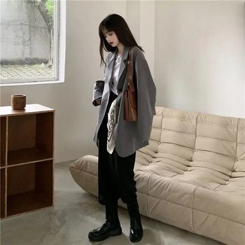 Ежедневни блейзъри Студентски ежедневни свободни ретро стилни едноредни висококачествени корейски стил Универсални колежански дрехи Уютни Mujer
