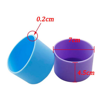 7 CM топлоизолационен противоплъзгащ силиконов капак за чаша Топлоизолационен държач за основа на чаша Основа Стъклена чаша Дъно Защитен капак