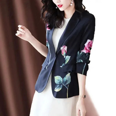 2023 stil chinezesc de primăvară moda femeie cu mânecă lungă jachetă pentru femeie nou temperament subțire costum mic cu imprimeu blazer subțire