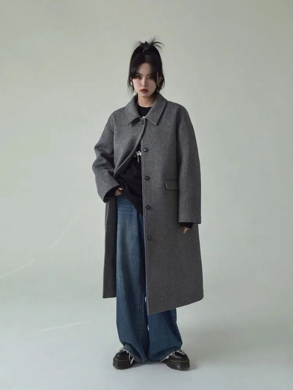 HOUZHOU Y2k Vintage kék farmer női széles szárú túlméretezett farmer nadrág Grunge utcai viselet táskás szakadt farmer koreai retro mosott