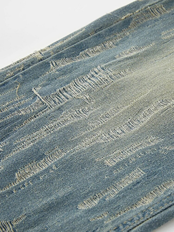 DEAT Ženske traperice visokog struka Poderane Grasp The Grain Distressed Straight široke traper hlače 2024. Nova moda za proljeće 29L6778