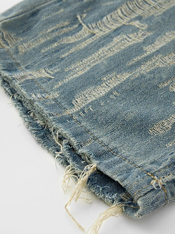 DEAT Ženske traperice visokog struka Poderane Grasp The Grain Distressed Straight široke traper hlače 2024. Nova moda za proljeće 29L6778