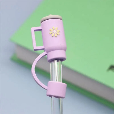 Szalmahegyek burkolat Szilikon Újrafelhasználható szívószálfedők Színes ivószalma sapkák 6-8 mm-es porálló szívószálvégek dugókhoz