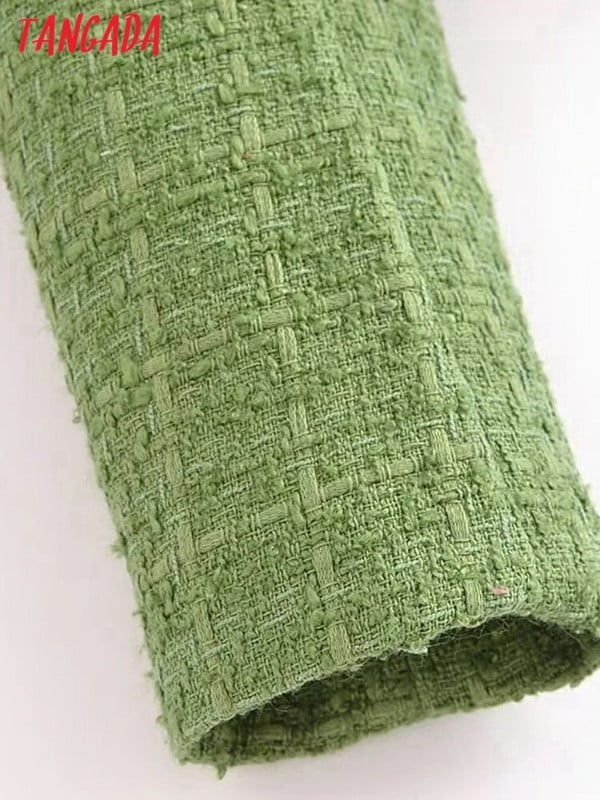 2023 m. Tangada Moterų storas šiltas tvido kostiumo paltas su širdelėmis sagos ilgomis rankovėmis moteriškas švarkas, viršutiniai drabužiai 6P64