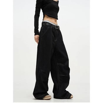 Жени Есен Пролет Harajuku Cargo Baggy Jeans Streetwear Хип-хоп Oversize Ежедневни широки крачоли Vintage Demin Pants Свободен панталон Y2k