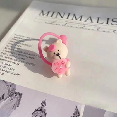 Aranyos medve szalmatakaró porvédő sapka szilikon Kawaii cseresznye szalmafedő pohárhoz rózsaszín ivóbáj dekortakaró 7-8 mm-es szívószálhoz