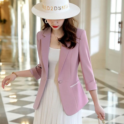 Moteriškas švarkas, naujas madingas, elegantiškas, paprastas klasikinis dizainas, laisvalaikio biuro moteriškas temperamento plonas paltas su vienu mygtuku