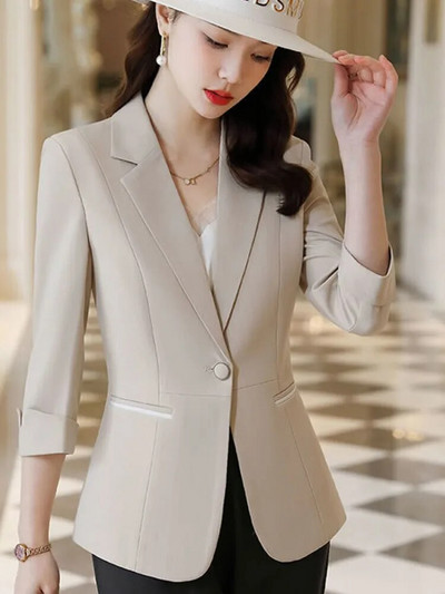 Blazer Women Νέο μοντέρνο κομψό παντός τύπου απλό κλασικό σχέδιο Casual γραφείο Γυναικείο λεπτό παλτό με ιδιοσυγκρασία με ένα κουμπί
