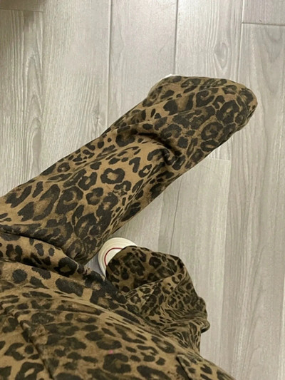 Leopárdmintás Retro laza farmernadrág Európai és amerikai hip-hop utcai divat Új Harajuku stílusú Y2k széles szárú női nadrág