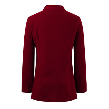 Casual μακρυμάνικο σακάκι με λαιμόκοψη, πανωφόρι γραφείου Γυναικεία άνοιξη φθινοπωρινή μόδα Κομψό μονόχρωμο παλτό για γυναίκες 2023 Γυναικείο τοπ