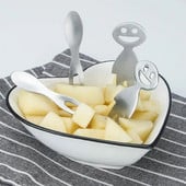 Rozsdamentes acél gyümölcsvilla karikatúra gyerekeknek snack sütemény desszert étel gyümölcs csákány fogpiszkáló Bento ebédek party dekoráció étkészlet