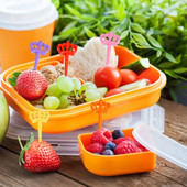 6/10 komada slatkih mini crtanih životinja Odabir hrane Dječji užina, torta, desert, hrana, voće, vilice, pribor za ručak za školsku djecu