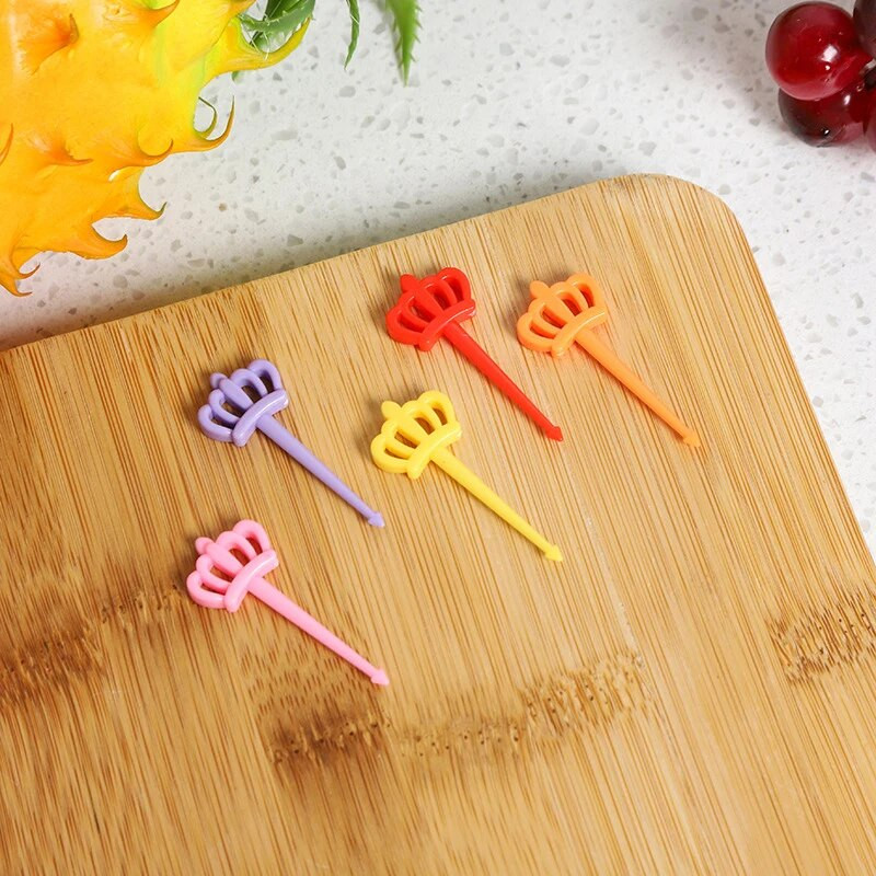 6/10 komada slatkih mini crtanih životinja Odabir hrane Dječji užina, torta, desert, hrana, voće, vilice, pribor za ručak za školsku djecu