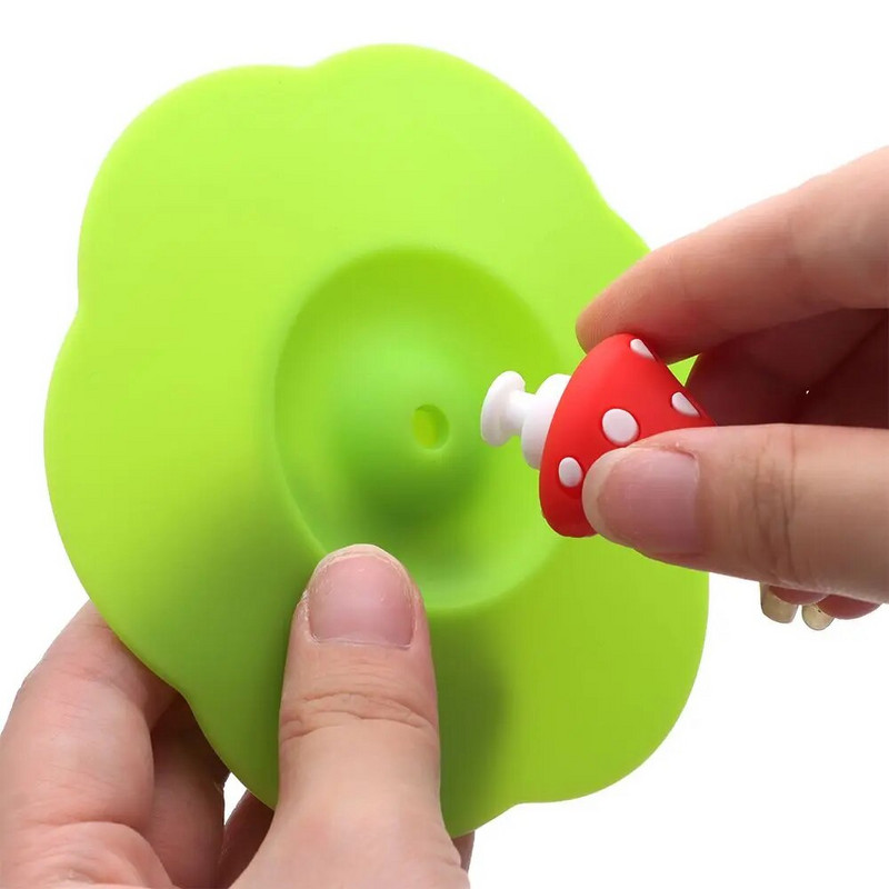 Szilikon csésze fedél Nem mérgező kerek, univerzális vizes csésze fedél Porálló kávésbögre lezárt kupak kanáltartóval, hőálló fedéllel