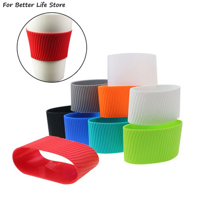 1PC silicon 8CM izolat termic cu benzi cu mâneci pentru pahare împachetări antiderapante pentru căni sticla ceramică din sticlă de apă termostabilitate inodoră
