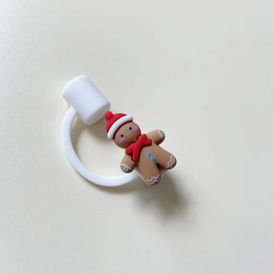 Kawaii božićni slamnati vrh Silikonski božićni slamnati vrhovi za čašu za piće, šarm, ukrasni poklopac za slamke od 7-8 cm 1 kom.