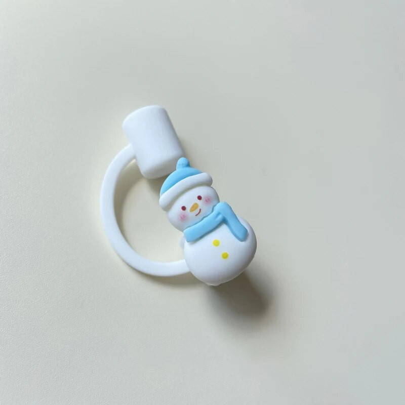 Kawaii božićni slamnati vrh Silikonski božićni slamnati vrhovi za čašu za piće, šarm, ukrasni poklopac za slamke od 7-8 cm 1 kom.