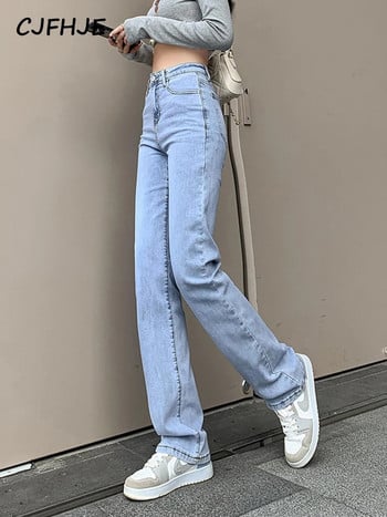 CJFHJE Skinny New High Waist Straight Black Jeans Women Vintage Blue Classic Boyfriend High Street Long Length Denim Pants Lady