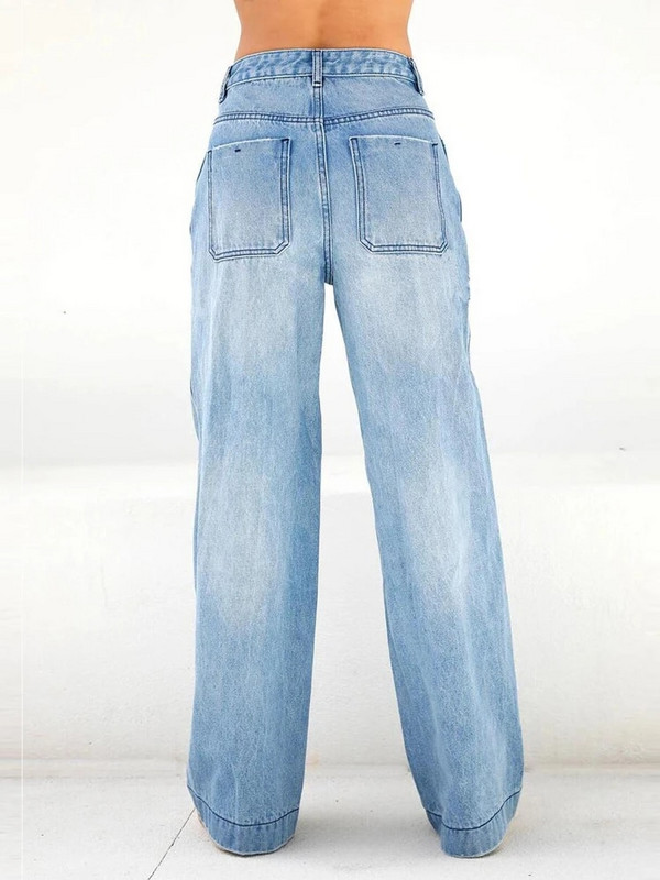 Vrećaste traperice Ženske traperice Mom Jeans visokog struka Ravne široke traper hlače Jesen 2023. Duge ulične hlače uskog kroja Capri