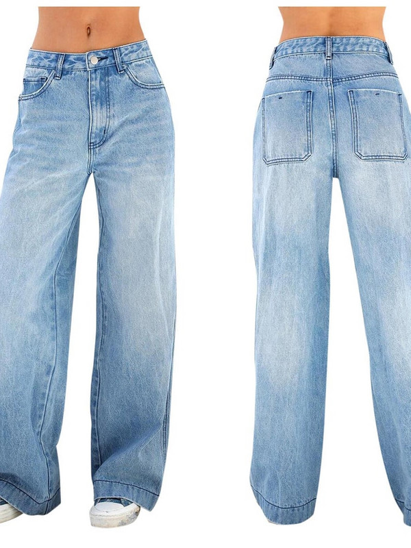 Vrećaste traperice Ženske traperice Mom Jeans visokog struka Ravne široke traper hlače Jesen 2023. Duge ulične hlače uskog kroja Capri