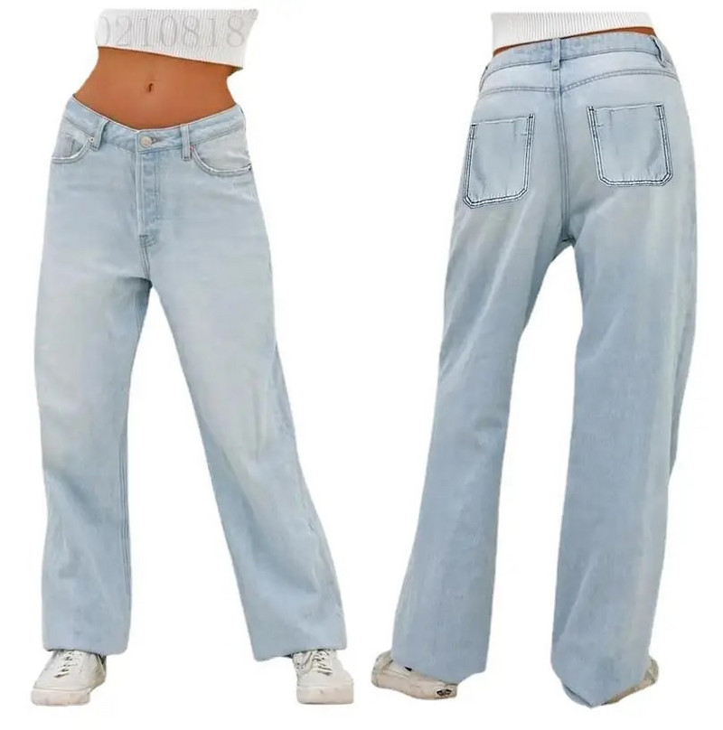 Vrećaste traperice Ženske traperice Mom Jeans visokog struka Ravne široke traper hlače Jesen 2023. Duge ulične hlače uskog kroja Capri