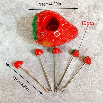 Braškių vaisių šakutė nerūdijančio plieno Vaikų mielas vaisių ženklas Pagrindinis puslapis Svetainės tortas Užkandžiai Gležna šakutė Virtuvės Vaisiai Įrankiai