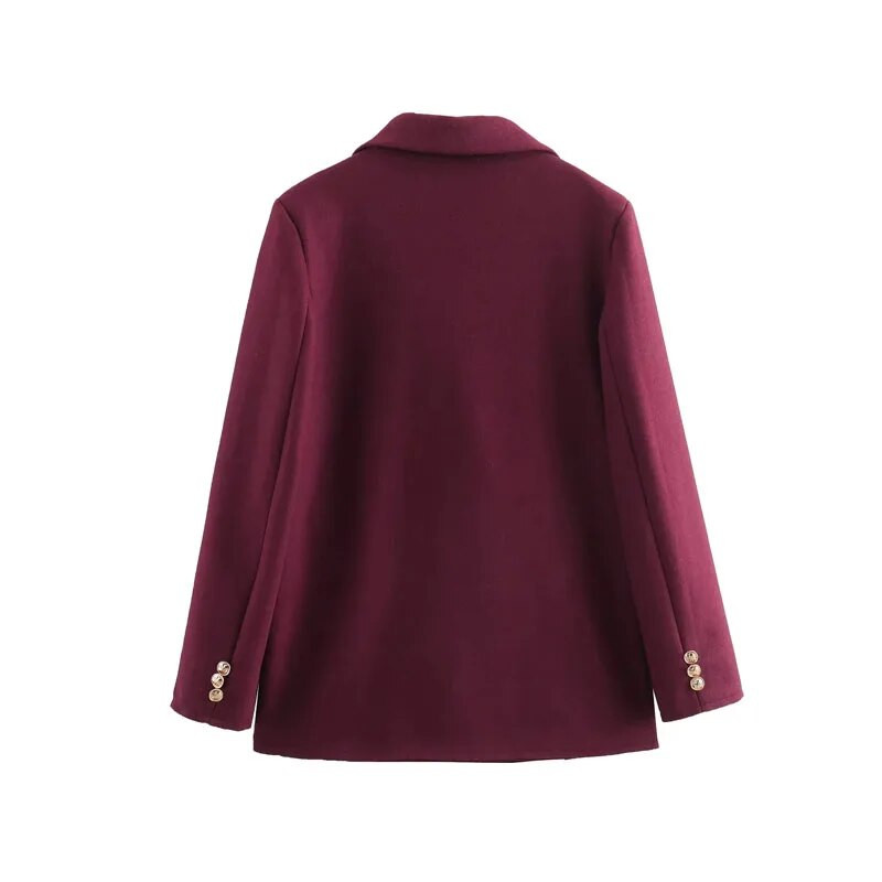 HXAO sako jakna Ženski luksuzni sako po mjeri Vuneni vintage sako Top s dugim rukavima na rever Jesenski ženski elegantni sakoi