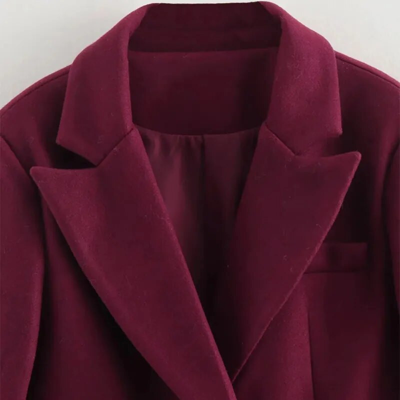 HXAO sako jakna Ženski luksuzni sako po mjeri Vuneni vintage sako Top s dugim rukavima na rever Jesenski ženski elegantni sakoi