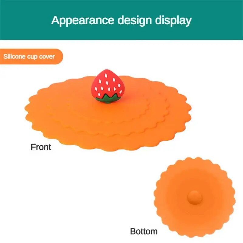 Rajzfilm szilikon csésze fedél Szivárgás- és porálló teáscsésze fedél Újrafelhasználható vizespohár zárófedél Frissen tartó fedők csészetartozékok