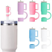 Nauji animaciniai kištukai, padengti silikoniniu šiaudiniu dangteliu, atsparus purslams, daugkartinio naudojimo geriamieji dangteliai, 10 mm, skirti 30 ir 40 uncijų / Stanleys / puodelių priedai / baras