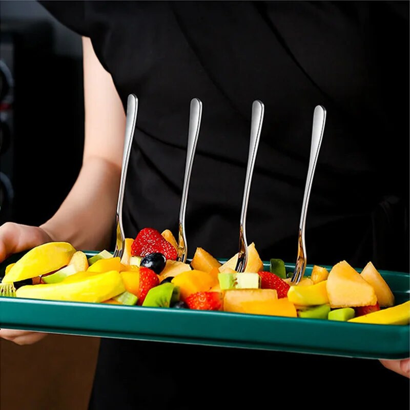 1/3/5 vnt Nerūdijančio plieno vaisių šakutės Dviejų dantukų šakutės Mažos tortų šakutės Vakarų daugiafunkciniai buitinės virtuvės priedai