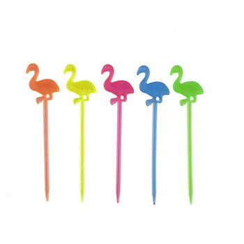 50 τεμάχια Flamingo Επιλογές φαγητού Μπουφέ Cupcake Φρούτα πιρούνι Κέικ Επιδόρπιο Σαλάτα Ξυλάκια Κοκτέιλ Οδοντογλυφίδα Σουβλάκι προμήθειες για πάρτι