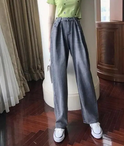 Nove proljetne modne traperice Ženske hlače Široke lege traper hlače Vintage Streetwear Ružičaste ravne ležerne hlače Jean Femme